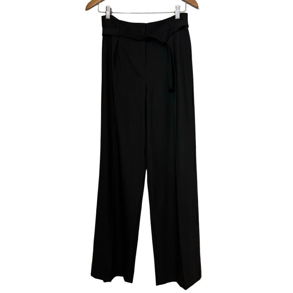 St. John Collection Wide Leg Wool Trouser in Black size 6